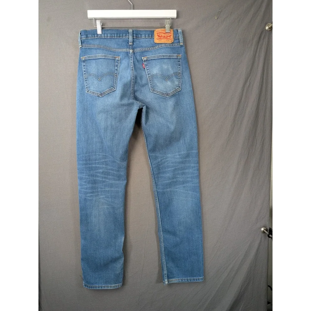 Levi 514 Straight Fit Jeans Mens 34x34 Blue Denim Medium Wash 00514-1302